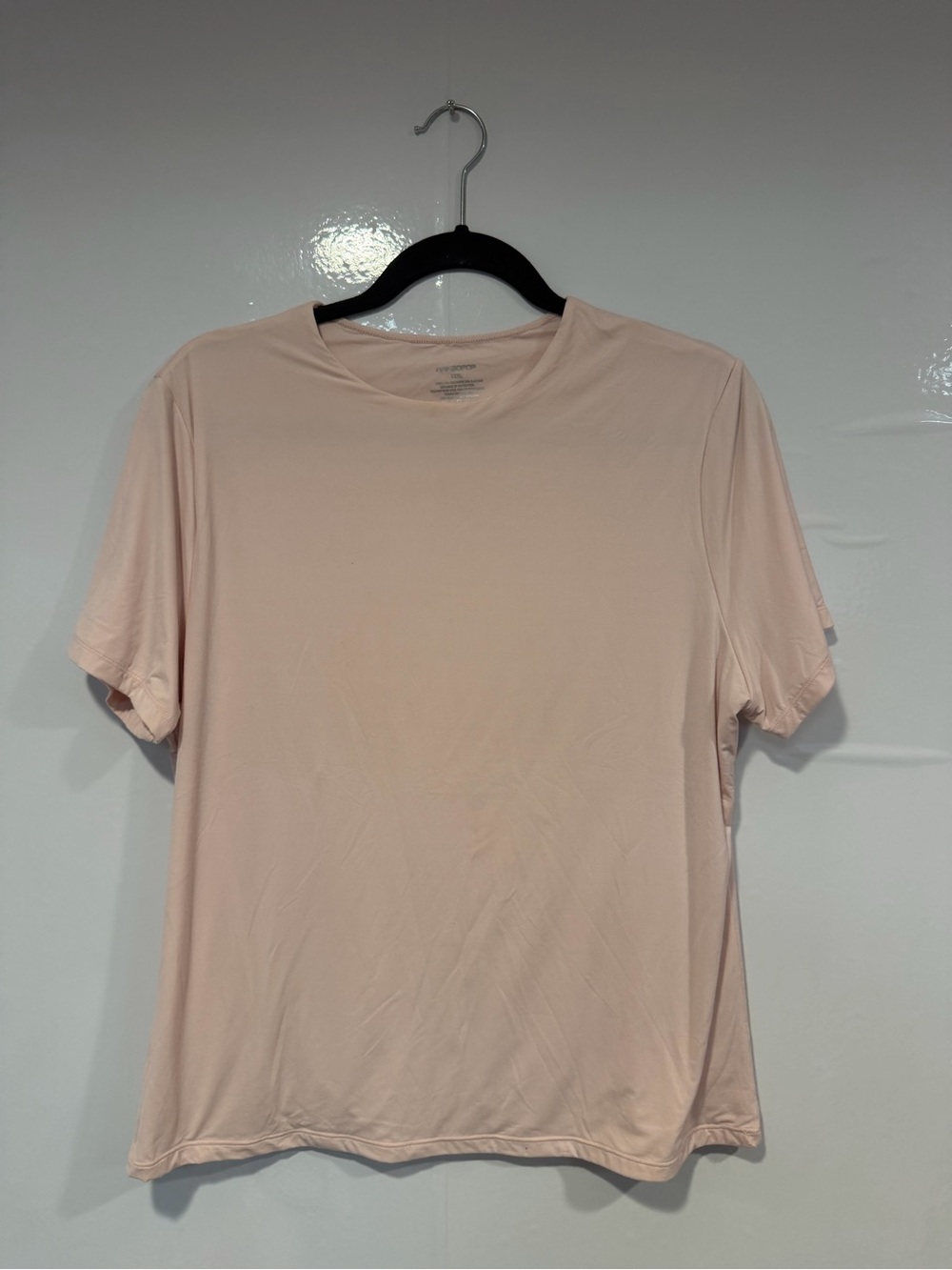 Mangopop Womens Crew Neck Short Sleeve Tee Blush Pink Relaxed Fit Size XXXL